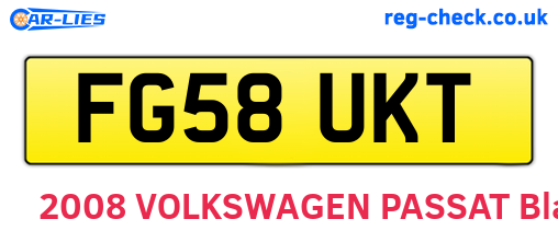 FG58UKT are the vehicle registration plates.
