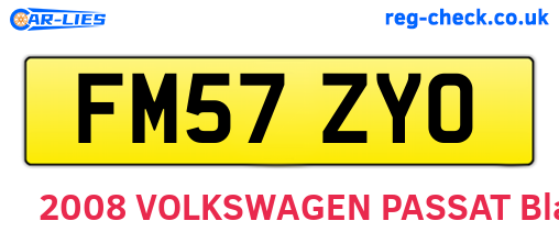 FM57ZYO are the vehicle registration plates.