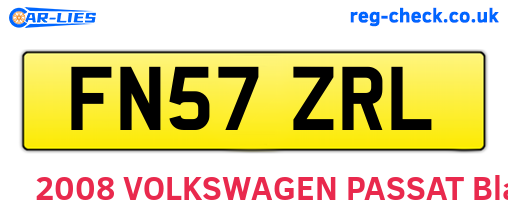 FN57ZRL are the vehicle registration plates.