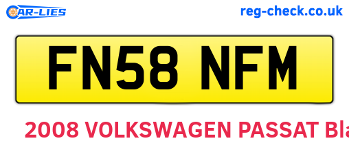 FN58NFM are the vehicle registration plates.