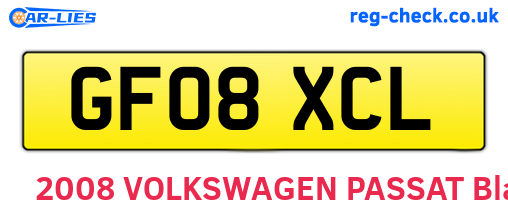 GF08XCL are the vehicle registration plates.