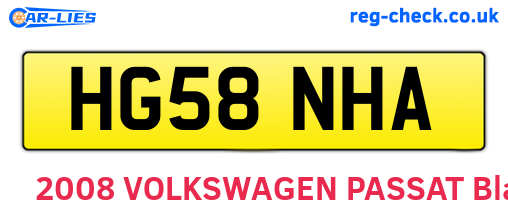 HG58NHA are the vehicle registration plates.