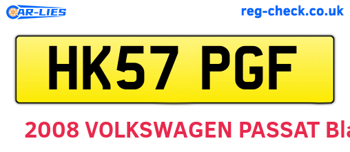 HK57PGF are the vehicle registration plates.