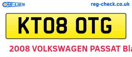 KT08OTG are the vehicle registration plates.