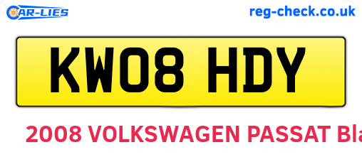 KW08HDY are the vehicle registration plates.