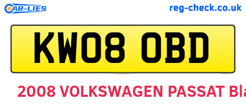 KW08OBD are the vehicle registration plates.