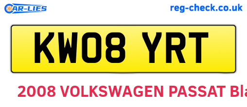 KW08YRT are the vehicle registration plates.