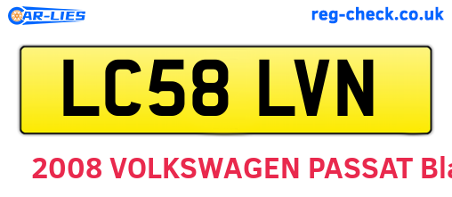 LC58LVN are the vehicle registration plates.