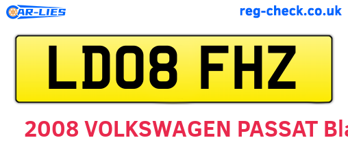 LD08FHZ are the vehicle registration plates.