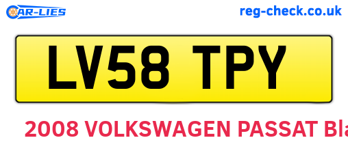 LV58TPY are the vehicle registration plates.