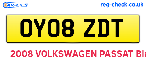 OY08ZDT are the vehicle registration plates.