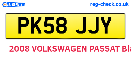 PK58JJY are the vehicle registration plates.