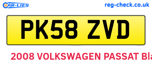 PK58ZVD are the vehicle registration plates.