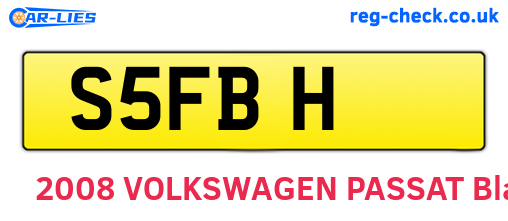 S5FBH are the vehicle registration plates.