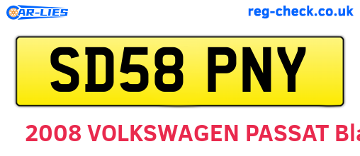 SD58PNY are the vehicle registration plates.