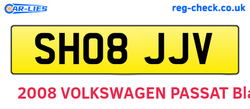 SH08JJV are the vehicle registration plates.