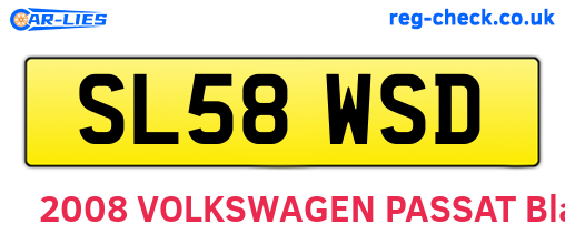 SL58WSD are the vehicle registration plates.