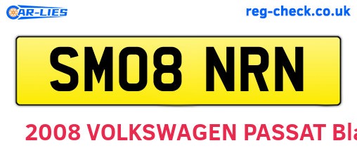 SM08NRN are the vehicle registration plates.