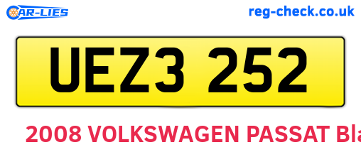 UEZ3252 are the vehicle registration plates.