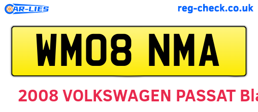 WM08NMA are the vehicle registration plates.