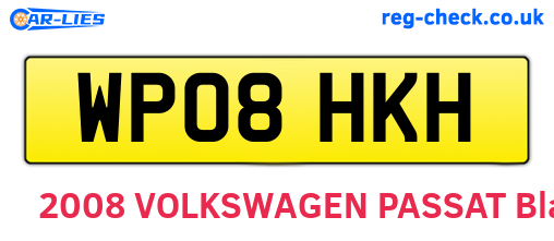 WP08HKH are the vehicle registration plates.