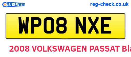 WP08NXE are the vehicle registration plates.