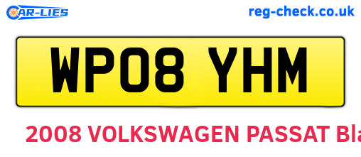 WP08YHM are the vehicle registration plates.
