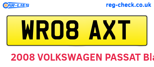 WR08AXT are the vehicle registration plates.
