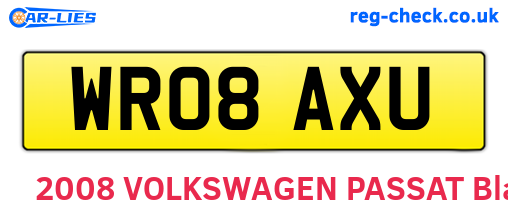 WR08AXU are the vehicle registration plates.