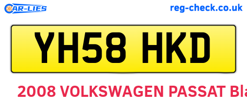 YH58HKD are the vehicle registration plates.