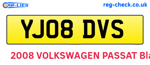 YJ08DVS are the vehicle registration plates.