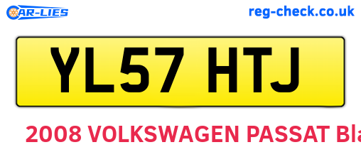 YL57HTJ are the vehicle registration plates.