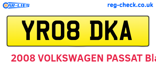 YR08DKA are the vehicle registration plates.