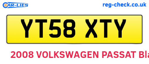 YT58XTY are the vehicle registration plates.