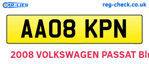 AA08KPN are the vehicle registration plates.
