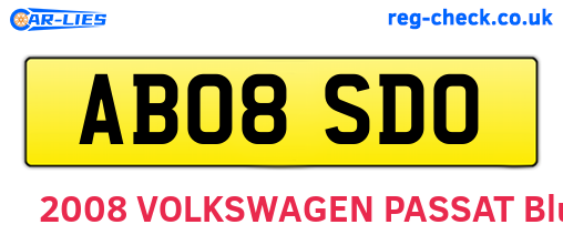 AB08SDO are the vehicle registration plates.