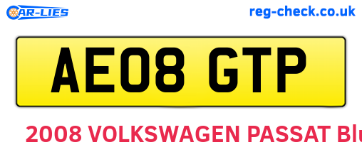 AE08GTP are the vehicle registration plates.