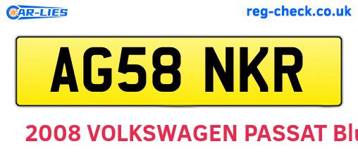 AG58NKR are the vehicle registration plates.