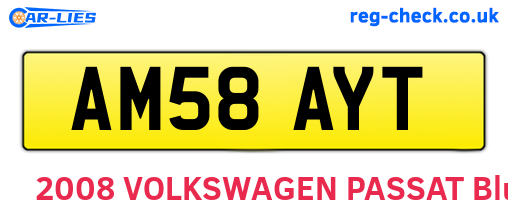 AM58AYT are the vehicle registration plates.
