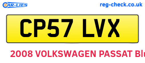 CP57LVX are the vehicle registration plates.