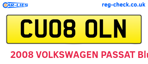 CU08OLN are the vehicle registration plates.