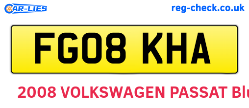 FG08KHA are the vehicle registration plates.