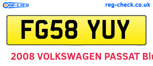 FG58YUY are the vehicle registration plates.