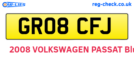 GR08CFJ are the vehicle registration plates.