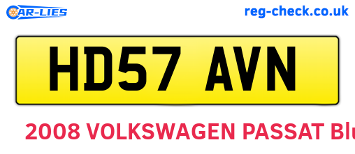 HD57AVN are the vehicle registration plates.