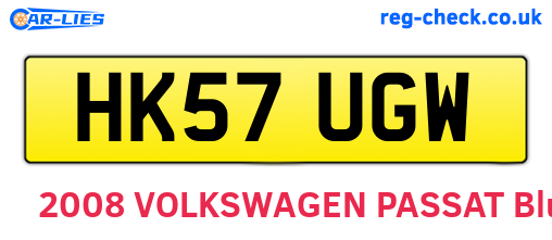 HK57UGW are the vehicle registration plates.