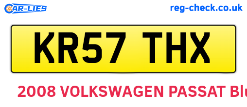 KR57THX are the vehicle registration plates.
