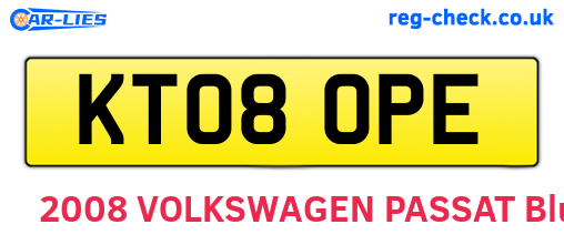 KT08OPE are the vehicle registration plates.