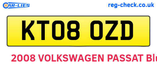 KT08OZD are the vehicle registration plates.