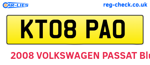 KT08PAO are the vehicle registration plates.